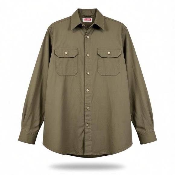 Wrangler Other - Men’s Wrangler Olive Green Long Sleeve Button-Up Shirt Size Small